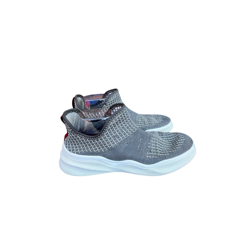 STACY ADAMS MENS PULL ON SNEAKERS GRAY/WHITE SZ 9.5